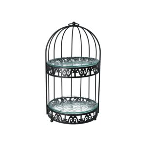 Bien Servi 2-Tier Serving Cage with Tray Black Bien Servi 2-Tier Serving Cage with Tray Black